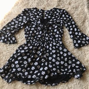 Abercrombie Black Flower Romper